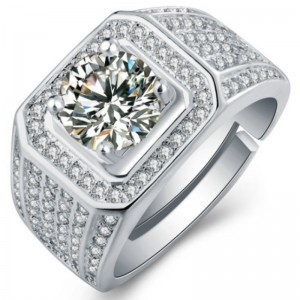 Heren ringen zirconia heren verlovingsringen 925 sterling zilveren belofte ringen voor heren heren trouwringen